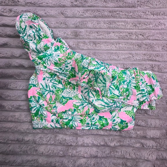 Lilly Pulitzer Dress Women's 4‎ Kasida Ruffle Set One Shoulder Top Maxi Skirt - Picture 3 of 16